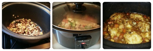 vegetarian stew and dumplings