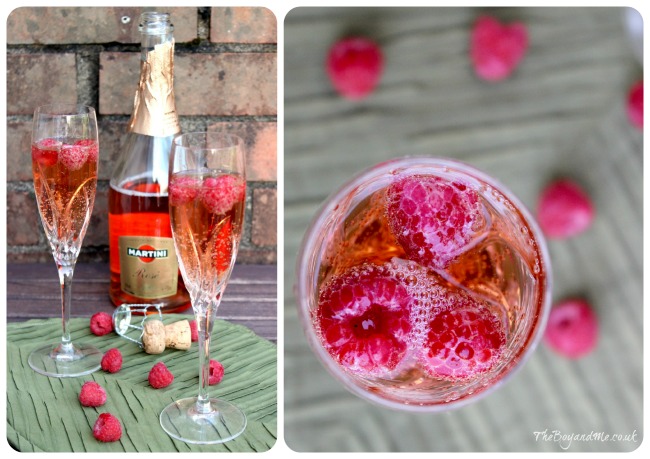 Prosecco and raspberries