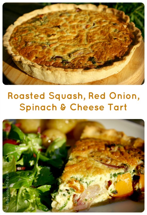 ROasted Squash, Red Onion, Spinach & Cheese Tart