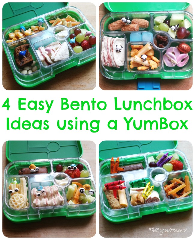 4 Easy Bento Lunchbox Ideas using a Yumbox