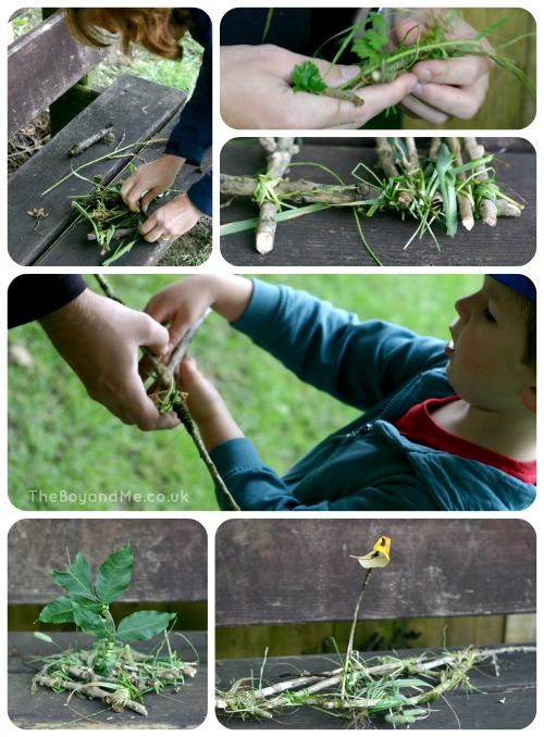 Making a stick raft