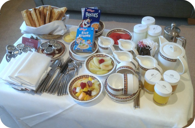 Royal Garden Hotel room service breakfast