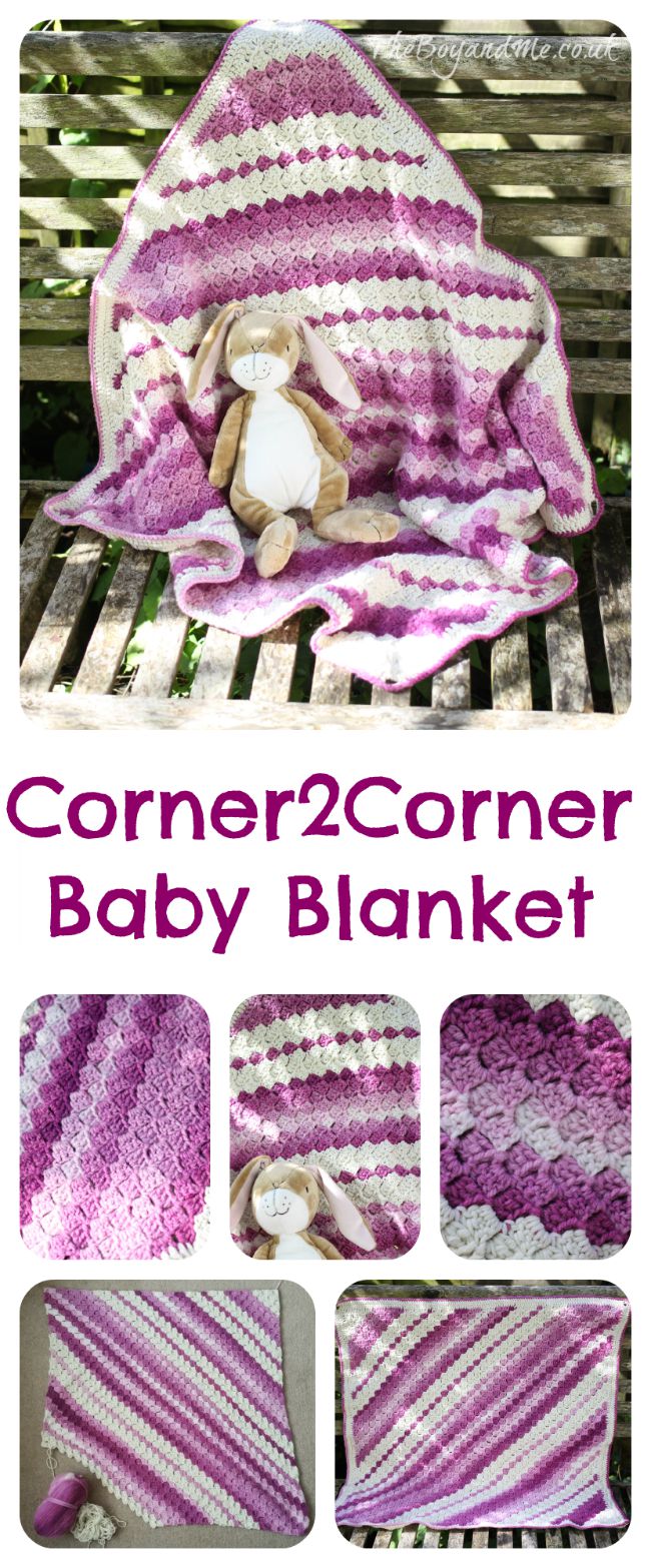 Corner2Corner Baby Blanket pink & purple